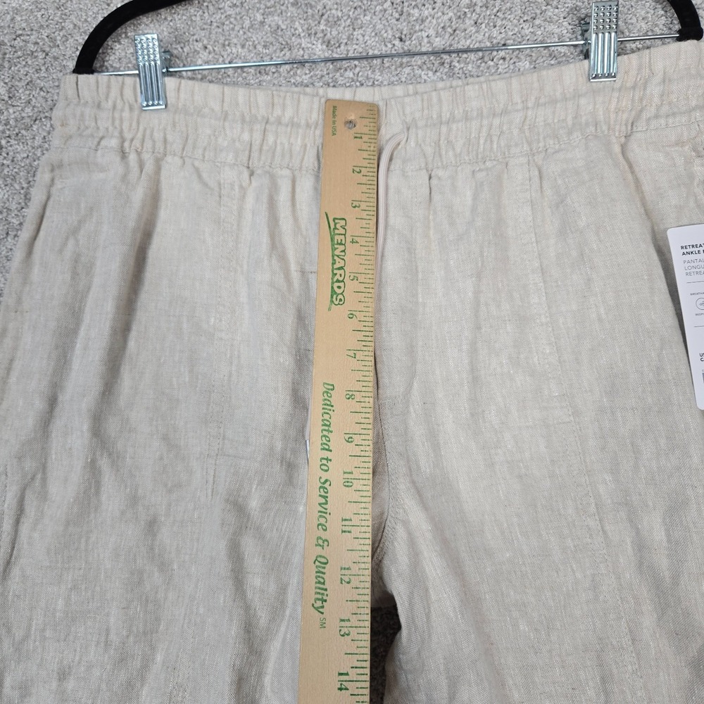 Athleta Retreat Linen Ankle Pant womens Large Tan beige NEW - Picture 6 of 12